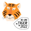 Tiger with New Year lettering